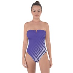 Plaid Blue White Tie Back One Piece Swimsuit by Mariart