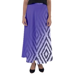 Plaid Blue White Flared Maxi Skirt