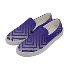 Plaid Blue White Women s Canvas Slip Ons