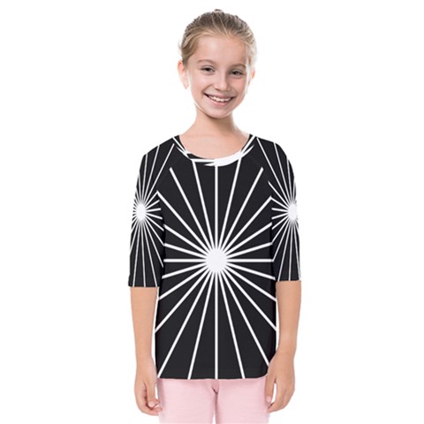 Ray White Black Line Space Kids  Quarter Sleeve Raglan Tee by Mariart