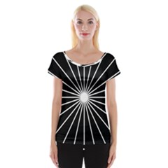 Ray White Black Line Space Cap Sleeve Tops by Mariart