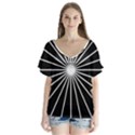 Ray White Black Line Space V-Neck Flutter Sleeve Top View1