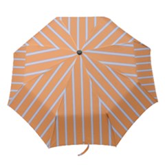 Rayures Bleu Orange Folding Umbrellas by Mariart