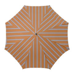 Rayures Bleu Orange Golf Umbrellas by Mariart