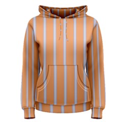 Rayures Bleu Orange Women s Pullover Hoodie by Mariart