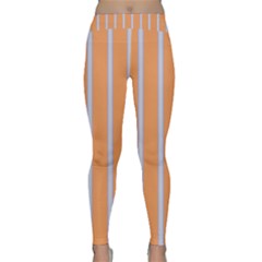 Rayures Bleu Orange Classic Yoga Leggings by Mariart