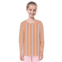 Rayures Bleu Orange Kids  Quarter Sleeve Raglan Tee