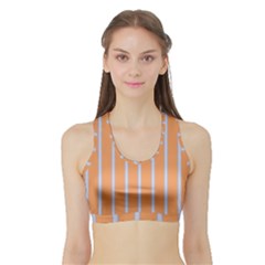 Rayures Bleu Orange Sports Bra With Border by Mariart