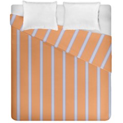 Rayures Bleu Orange Duvet Cover Double Side (california King Size)