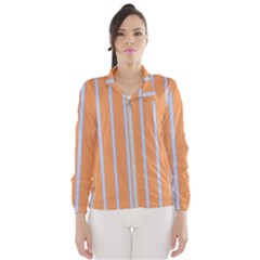 Rayures Bleu Orange Wind Breaker (women) by Mariart