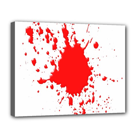 Red Blood Splatter Canvas 14  X 11 