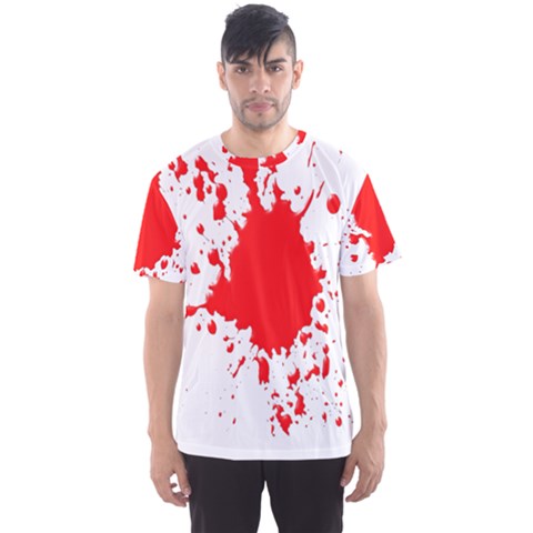 Red Blood Splatter Men s Sports Mesh Tee by Mariart