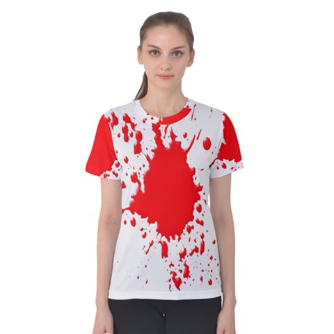 Red Blood Splatter Women s Cotton Tee by Mariart