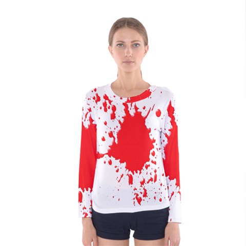 Red Blood Splatter Women s Long Sleeve Tee by Mariart