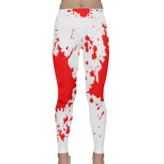 Red Blood Splatter Classic Yoga Leggings by Mariart