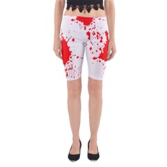 Red Blood Splatter Yoga Cropped Leggings