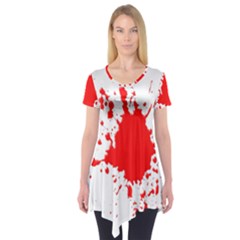 Red Blood Splatter Short Sleeve Tunic 