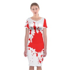 Red Blood Splatter Classic Short Sleeve Midi Dress