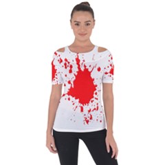 Red Blood Splatter Short Sleeve Top