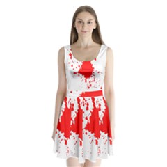 Red Blood Splatter Split Back Mini Dress 