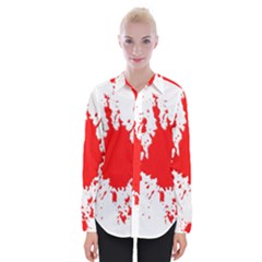 Red Blood Splatter Womens Long Sleeve Shirt