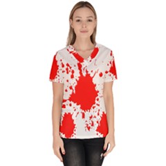 Red Blood Splatter Scrub Top