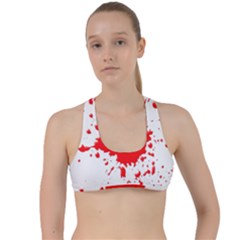 Red Blood Splatter Criss Cross Racerback Sports Bra