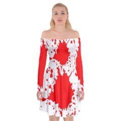 Red Blood Splatter Off Shoulder Skater Dress