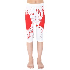 Red Blood Splatter Kids  Capri Leggings 