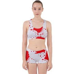 Red Blood Splatter Work It Out Sports Bra Set