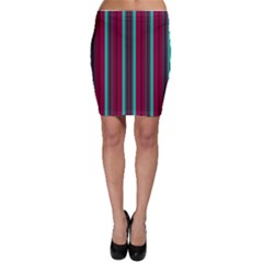 Red Blue Line Vertical Bodycon Skirt by Mariart