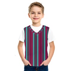 Red Blue Line Vertical Kids  Sportswear by Mariart