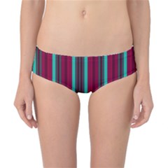 Red Blue Line Vertical Classic Bikini Bottoms