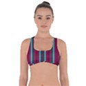 Red Blue Line Vertical Got No Strings Sports Bra View1