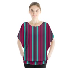 Red Blue Line Vertical Blouse