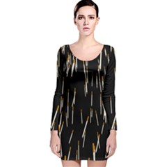 Rain Cigarettes Transparent Background Motion Angle Long Sleeve Velvet Bodycon Dress