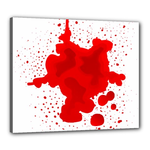 Red Blood Transparent Canvas 24  X 20 