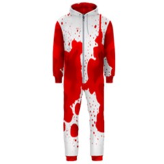 Red Blood Transparent Hooded Jumpsuit (men)  by Mariart