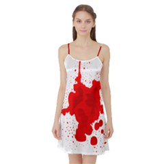 Red Blood Transparent Satin Night Slip by Mariart