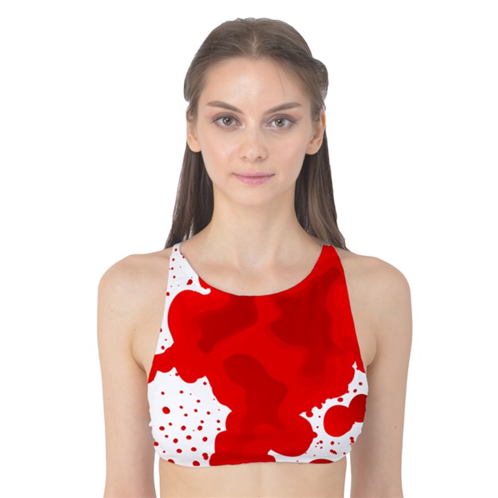 Red Blood Transparent Tank Bikini Top