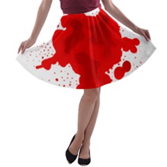 Red Blood Transparent A-line Skater Skirt by Mariart