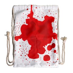 Red Blood Transparent Drawstring Bag (large)