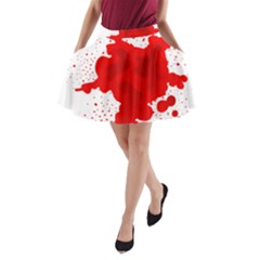 Red Blood Transparent A-line Pocket Skirt