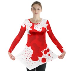 Red Blood Transparent Long Sleeve Tunic  by Mariart