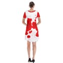 Red Blood Transparent Short Sleeve V-neck Flare Dress View2