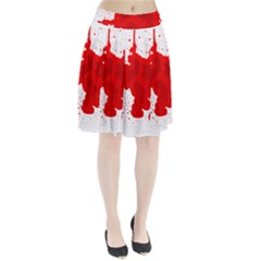 Red Blood Transparent Pleated Skirt by Mariart