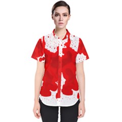 Red Blood Transparent Women s Short Sleeve Shirt