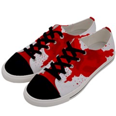 Red Blood Transparent Men s Low Top Canvas Sneakers