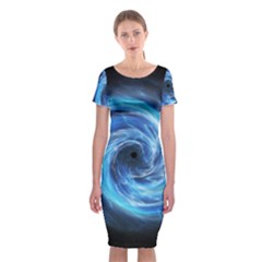 Hole Space Galaxy Star Planet Classic Short Sleeve Midi Dress by Mariart