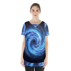 Hole Space Galaxy Star Planet Skirt Hem Sports Top